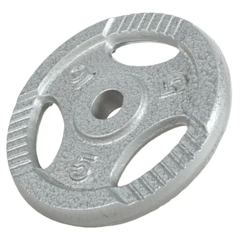 GORILLA SPORTS® Hantelscheiben - Einzeln/Set, 0,5kg, 1,25kg, 2kg, 2,5kg, 5kg, 10kg, 15kg, 20kg, 27,5kg, 30kg Gewichte, Tri-Grip, 30mm, Gusseisen, Silber/Schwarz - Gewichtsscheiben, Hanteln Set