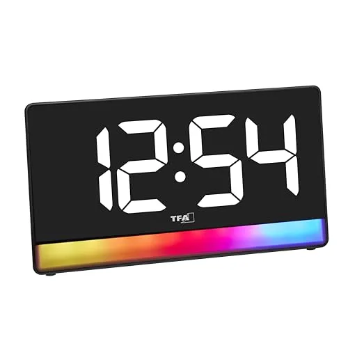 TFA Dostmann Quarz Wecker Schwarz mit Ladefunktion in schwarz von TFA Dostmann