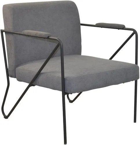 Moderner grauer Sessel mit Stahlgestell - Stylischer Sessel mit robustem Stahlgestell und pflegeleichtem Stoffbezug. Ideal für eine gemütliche Sitzecke, mit bequemer Polsterung für besonderen Komfort.