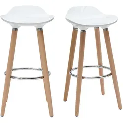 Gilda Design-Barhocker Weiß skandinavisch 2er-Set in weiß von Miliboo