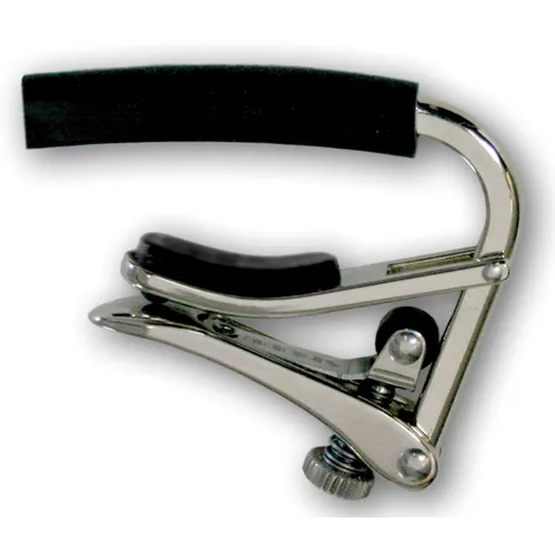 Shubb Capodaster C4 Vintage - Nickel für E-Gitarre - Kapodaster mit schwerer Messing-Ausführung, verbesserter Rollenmechanik und ergonomischem Hebel für optimale Spielqualität.