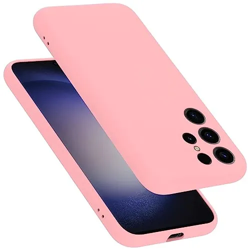 Cadorabo Hülle kompatibel mit Samsung Galaxy S24 Ultra Hülle Silikon Handyhülle für Galaxy S24 Ultra Case aus flüssigem Silikon- Kratzfeste und stoßfeste dünne TPU Schutzhülle - Liquid PINK