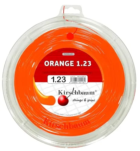 Kirschbaum Super Smash Orange 1,28 mm Tennissaitenrolle 200 m - Tennissaiten aus Monofilament mit 1,28 mm Stärke, ideal für präzise Schläge und Kontrolle auf dem Platz. Hergestellt in Deutschland.