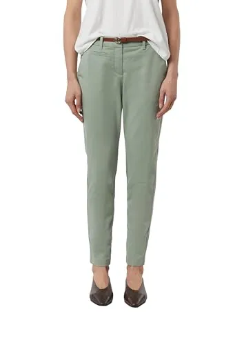 comma Stoffhose in Mint, Größe 44 mit Eingrifftaschen - Die bequeme Damen Stoffhose von Comma aus Baumwoll-Mix bietet durch den Stretch-Anteil optimalen Tragekomfort. Praktische Eingrifftaschen und ein eleganter Stoffgürtel machen sie zum vielseitigen Alltagsbegleiter.