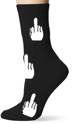 Lustige Mittelfinger-Socken in Schwarz für Damen und Herren – Freche Fun-Socken – Geschenkidee für Freunde – Für alle, die Humor am Fuß tragen wollen (Mittelfinger 41-46)