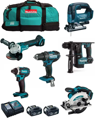 MAKITA Kit MK601 (DDF482 + DHR171 + DGA504 + DTD152 + DJV182 + DSS610 + 2 x 5,0 Ah + DC18RC + 2 x LXT600)