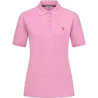 U.S. POLO ASSN. Damen Poloshirt kurzarm aus Baumwoll-Elasthan - Elegantes Damen Poloshirt von U.S. POLO ASSN. aus hochwertiger Baumwoll-Elasthan-Mischung für optimalen Tragekomfort. Der Flachstrick-Kragen und die Logo-Stickerei verleihen einen sportlichen Chic, ideal für vielseitige Outfits.