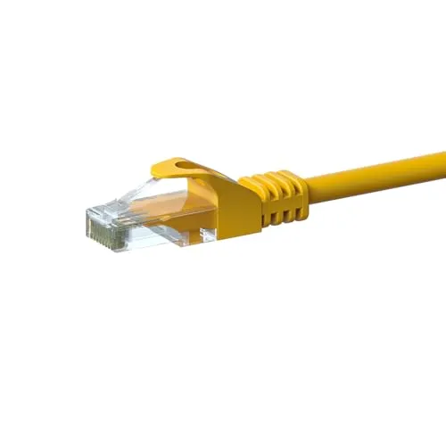 Danicom CAT 6 Netzwerkkabel U/UTP - 3 Meter - Gelb - CCA, POE, Ethernet, LAN, Patchkabel, Datenkabel, RJ45 - für Serverschränke, Switches, Router, Modems!