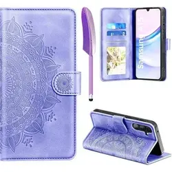 Samsung Galaxy A15 5G/4G Leder Flip Wallet Hülle - Lila - Elegante Flip Wallet Hülle für das Samsung Galaxy A15, schützt Ihr Smartphone stilvoll und bietet Platz für Karten. Ideal für den Alltag.