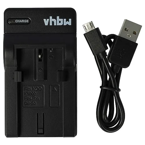 vhbw USB Ladegerät kompatibel mit Kodak Klic-8000 Kamera Camcorder/Akku - Ladeschale, Ladeanzeige, 4,2 V