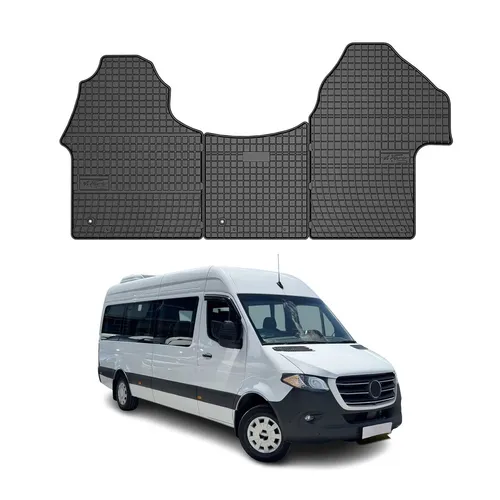 OMAC Gummi Fußmatten für Mercedes Sprinter W907 2018-2025 Automatten Schwarz 3x
