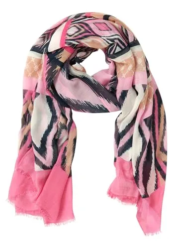 Betty Barclay Damen Basic-Schal mit Aufdruck ACC, Pink/Dark Blue
