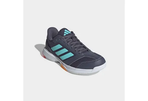 adidas Herren Ligra 8 Indoor Schuhe, Aurora Onix/Flash Aqua, Größe 45 1/3 EU - Hochwertige Indoor-Schuhe mit atmungsaktivem Obermaterial und dämpfender Zwischensohle für optimalen Komfort. Ideal für den sportlichen Einsatz und umweltbewusst, da aus recycelten Materialien gefertigt.