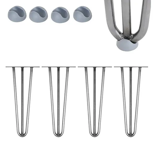Mucola Hairpin Tischbeine 4er Set aus Stahl – 25 cm - Individuelle DIY-Lösung mit eleganten Haarnadelbeinen aus robustem Stahl. Inkl. Bodenschonern für einen stabilen Stand und einfache Montage. Ideal für kreative Tischprojekte.