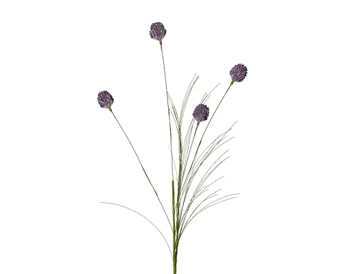 Decoris Künstlicher Zierlauch mit Stiel 74cm - Dekoblumen Kunstblumen - Deko Blumen für Blumendeko Blumenarrangement Tischdeko - Blumenschmuck Stielblume - Lila