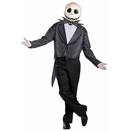 Disguise Jack Skellington Kostüm für Erwachsene (L) - Gruseliges und stilvolles Kostüm für Halloween oder Kostümpartys, ideal für Fans von 'Die Nacht vor Weihnachten'.