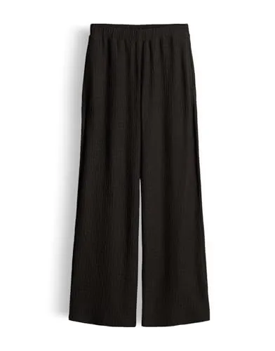 someday Damen Wide Leg Pants | Charlie Wide Texture Wide Leg Pants mit Komfortbund Dark Truffle, 34