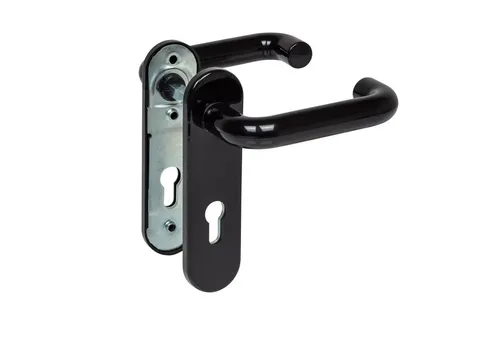 Hörmann FS Drückergarnitur D-110 Kurzschild PZ, schwarz in schwarz von Hörmann