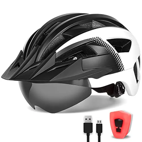 FUNWICT Fahrradhelm mit Visier und LED Licht – Leicht & Stylisch für Herren und Damen
