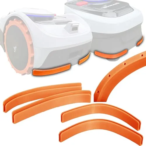 Axis Line Navimow i105e Kantenschutz – 4er-Set, orange | Seitenschutz aus PETG, werkzeuglose Montage, Wasserablauföffnungen, kompatibel mit i105e und i108e