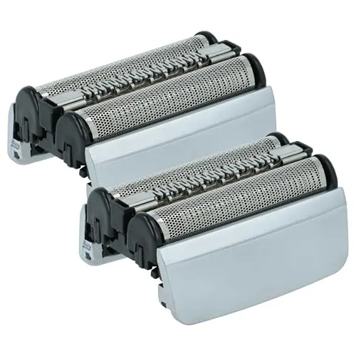 vhbw 2X Ersatz-Scherköpfe kompatibel mit Braun Series 8 Elektrorasierer, Schwarz Silber