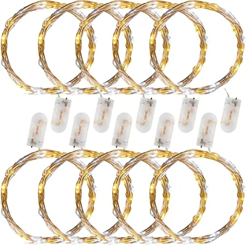 VOLTRONIC LED Lichterdraht, Batteriebetrieben, Farbwahl, 10x 25 LEDs, warmweiß/kaltweiß