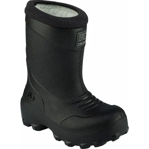 Viking Unisex-Kinder Frost Fighter Schneestiefel, Schwarz (Black/Grey), 26 EU - Stiefel für Jungen, PVC-frei und mit praktischem Schneefang, perfekt für Abenteuer im Tiefschnee mit warmem Wollfutter.