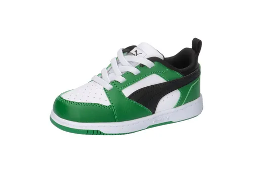 PUMA Kinder Sneaker Rebound V6 Lo AC Inf - Sneaker mit klassischem Basketball-Stil und weichem Kunstleder-Obermaterial, ideal für trendbewusste Kinder.