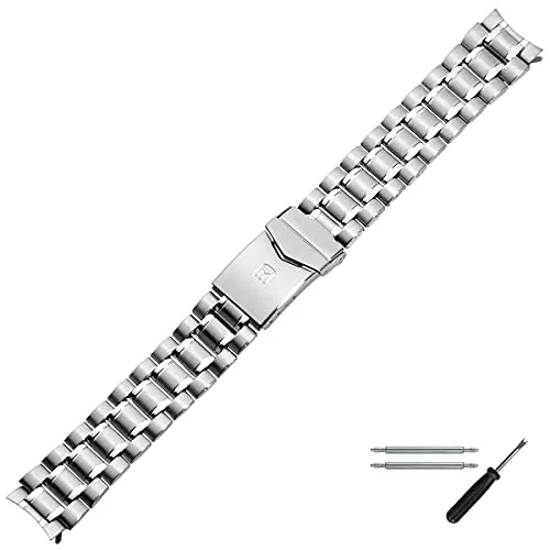 MARBURGER Uhrenarmband 18mm Edelstahl Silber - Uhrenarmband 18mm aus hochwertigem Edelstahl, ideal für den stilvollen Look. Inklusive Federstege und Montageanleitung für einfachen Wechsel.