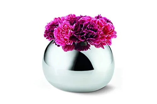 PHILIPPI Bella Vase S - 12 cm - Vasen, zeitloses Design aus poliertem Edelstahl, ideal für jeden Raum und jede Art von Blumen, sorgt für einen eleganten Blickfang.