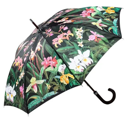 Luckyweather not just any other day Stockregenschirm Regenschirm Motiv ORCHIDEE Holzstock