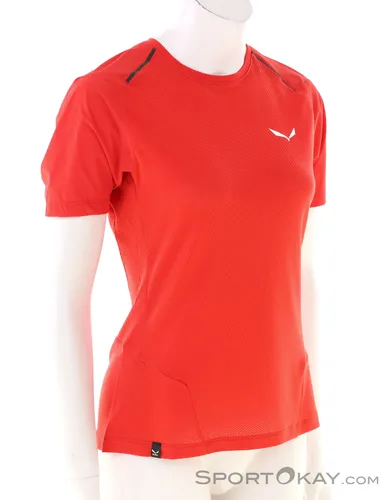 Salewa Pedroc PTC Delta Damen T-Shirt - Rot - Größe 34 - Trainingsbekleidung aus atmungsaktivem PTC-Material für optimalen Komfort und Bewegungsfreiheit beim Sport.