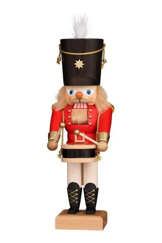Christian Ulbricht Nussknacker Trommler - Traditioneller Nussknacker in Rot, 29 cm hoch. Handgefertigt von Christian Ulbricht GmbH & Co KG, ideal für festliche Dekoration und Sammler.