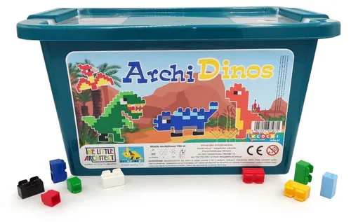Little Architect ArchiDinos Konstruktionsbausteine Dinosaurier – 750 Teile (ABS-Kunststoff, 9 Modelle, 1:1-Bauanleitungen, robuster Aufbewahrungsbehälter) – ab 5 Jahren, CE & EN71