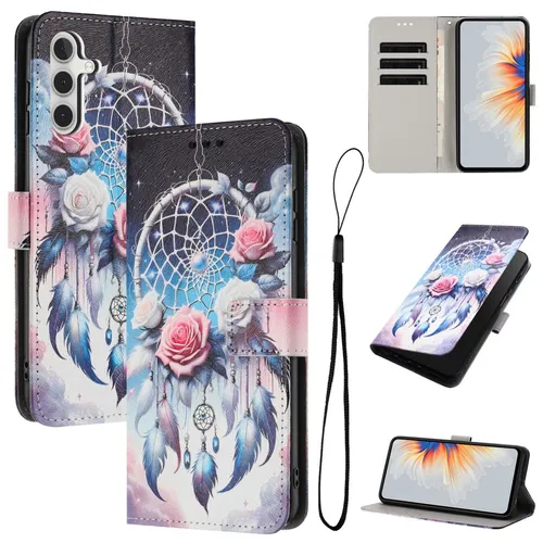 Klapp Schutz Handyhülle für Samsung Galaxy A57 5G Kunstleder Rose Motiv Cover