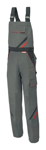 Planam Latzhose Highline, Größe 56, schiefer/schwarz - Hochwertige Latzhose für Profis, robust und komfortabel, ideal für handwerkliche Arbeiten und lange Tragezeiten.