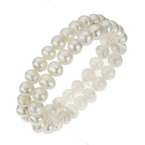 Zeeme Pearls Damen Armband 925/- Sterling Silber 19cm Glänzend Perle weiß 380260007