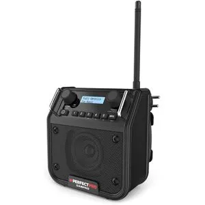 PerfectPro Baustellenradio DABPRO - DAB+, FM, Bluetooth - Robustes Baustellenradio mit Bluetooth 5.0, spritzwassergeschützt nach IP54 und 10 Speicherplätzen für Radiosender. Ideal für Baustellen und Outdoor-Aktivitäten.