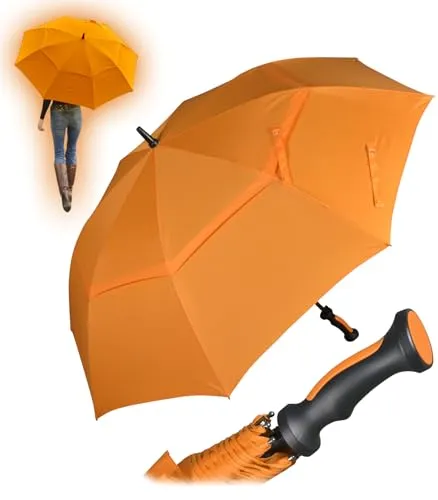 iX-brella XXL Fiber-Golfschirm 130 cm Automatik in orange von iX-brella