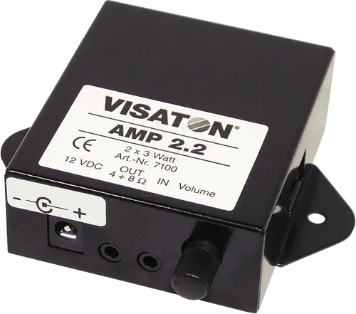 VIS AMP 2.2LN - VISATON Stereo Verstärker - Kompakter Stereo-Verstärker für Multimedia-Anwendungen, ideal für 4-8 Ohm Lautsprecher. Robustes Metallgehäuse und hoher Signal-Rausch-Abstand für klare Klangqualität.