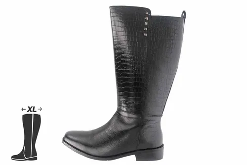 Maybe 67666 Black Stiefel schwarz 44 EU - Stylische schwarze Stiefel in Größe 44, aus hochwertigem Leder mit bequemem Blockabsatz. Ideal für modische Auftritte und den Alltag.