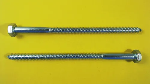 2X M10x180 Sechskant Holzschrauben DIN 571 galv. verzinkt Schlüsselschrauben