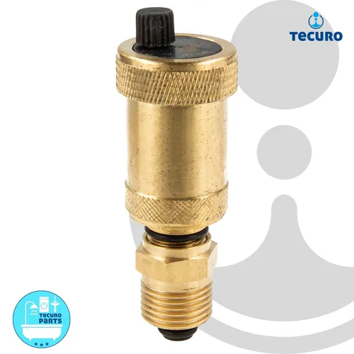 tecuro Schnellentlüfter, automatisch - mit Absperrventil 1/2 Zoll (DN 15)