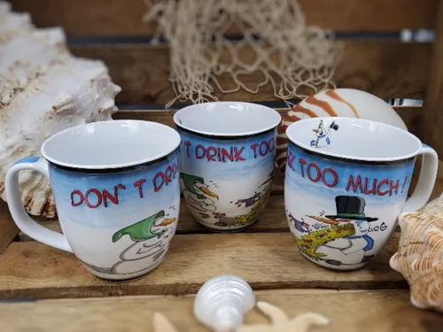 Hösti Becher Don´t drink too much, 10x9 cm, aus Porzellan, 1 Becher