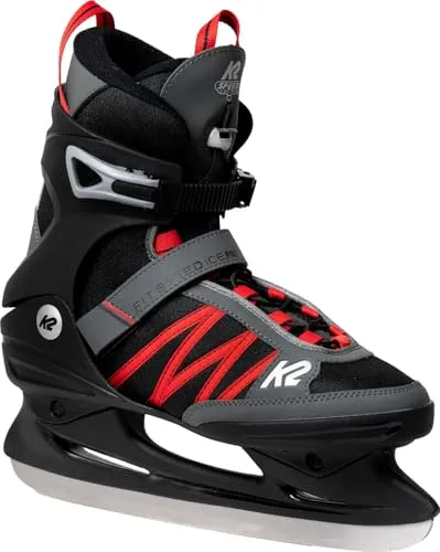 K2 Herren Speed Ice Pro Eishockeyschlittschuhe, Black-Red, 44.5 - Schlittschuhe mit Speed Lacing System für schnellen Komfort und Edelstahlklinge mit Injektionsverriegelung für optimale Leistung auf dem Eis.
