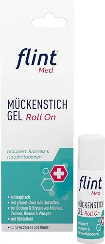 Produktbild flint Med Mückenstich Gel Roll On – Reduziert Juckreiz & Hautirritationen, antiseptisch, mit Kühleffekt und pflanzlichen Inhaltsstoffen, für Erwachsene und Kinder