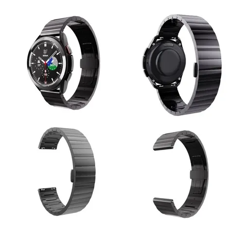 Deluxe Stahl Armband für Samsung Galaxy Watch FE/6/5/4 - Schwarz - Hochwertiges und passgenaues Stahl Armband für Ihre Samsung Galaxy Watch. Exklusives Design und perfekte Verarbeitung machen es zum idealen Zubehör für jeden Anlass.
