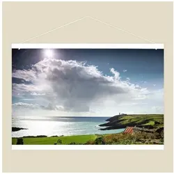 Panorahma Bilderrahmen Posterleiste aus Eichenholz, Klemmschiene, 3 Farben Natur Schwarz Weiß, für 1 Bilder, magnetische Posterleiste weiß 29.7 cm