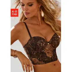 LASCANA Damen Corsage, Gr. 90, Cup B, Leo-Optik in schwarz von LASCANA