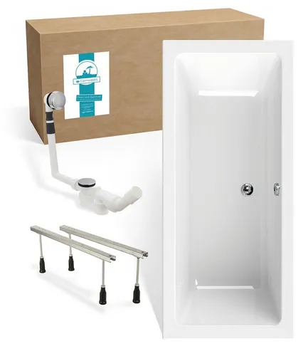 Calmwaters Badewanne Modern Select, Duowanne 170 x 75 cm - Moderne Duowanne aus hochwertigem Acryl, ergonomisch geformt für maximalen Komfort, mit 220 l Fassungsvermögen und hygienischer Oberfläche – ideal für entspannende Bäder zu zweit.